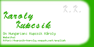 karoly kupcsik business card